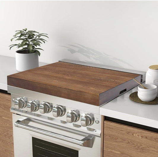 Wooden Noodle Board Stove Cover with Handles for Gas and Electric Stoves