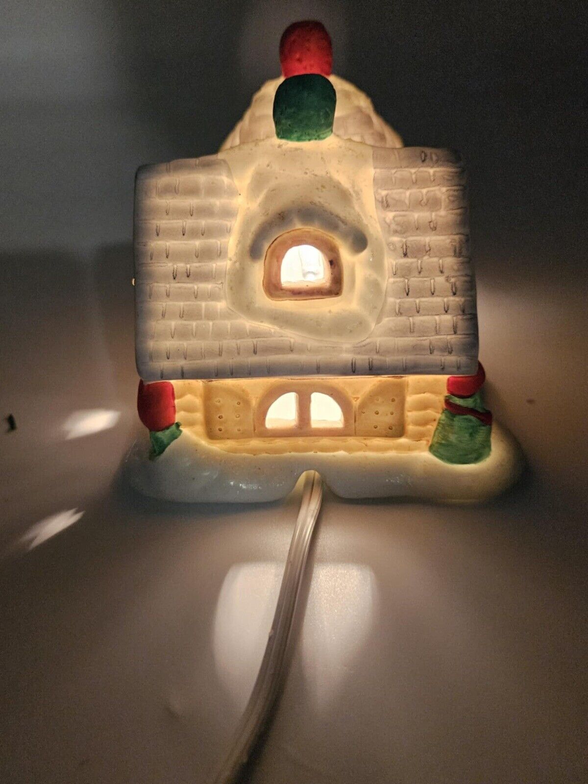 Vintage 1994 AVON Santa Town Ceramic Santa's House Village Works