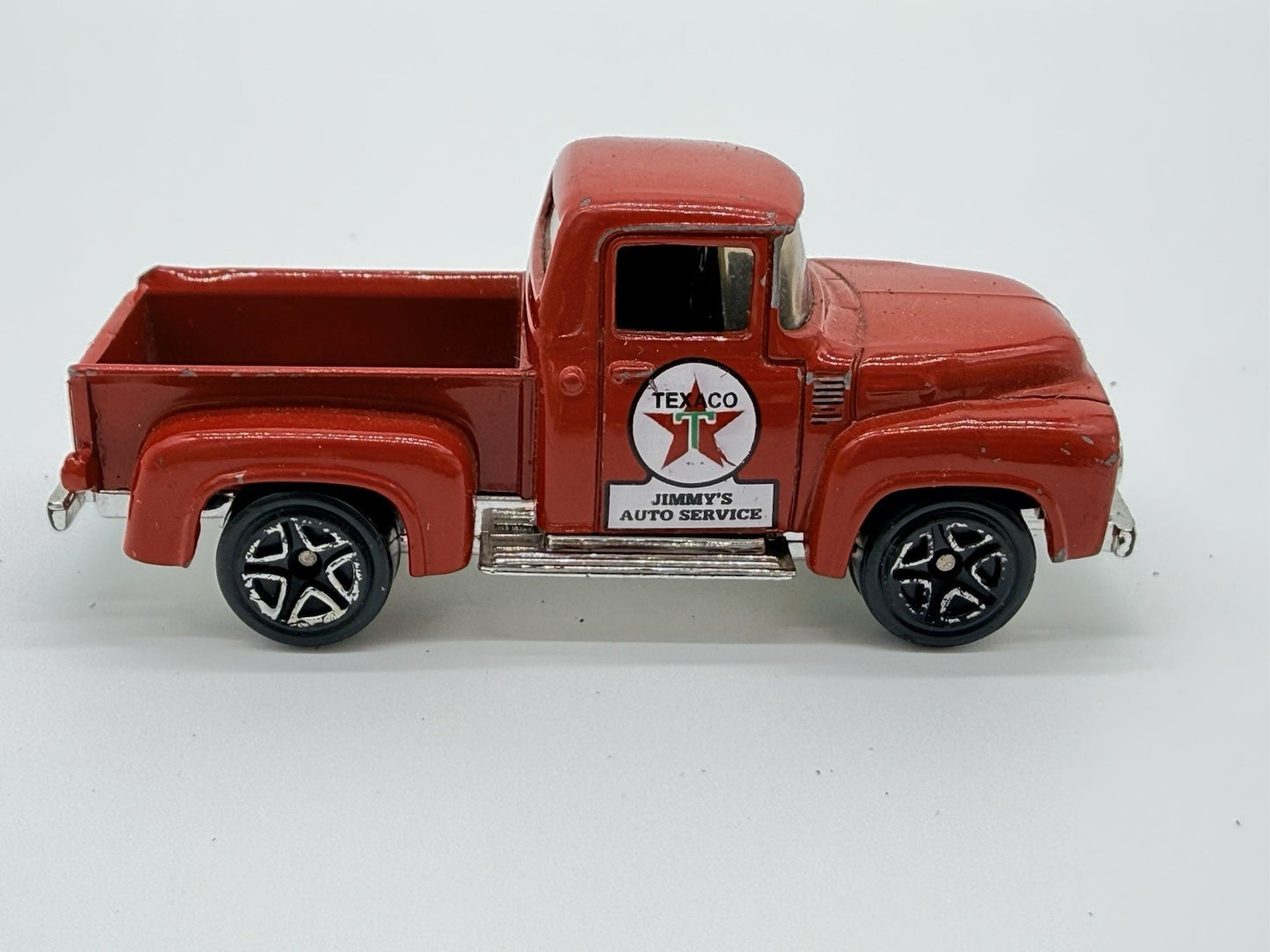 1996 MATCHBOX CAR '56 FORD RED PICK-UP TRUCK JIMMY'S TEXACO AUTO SERVICE TEXAS