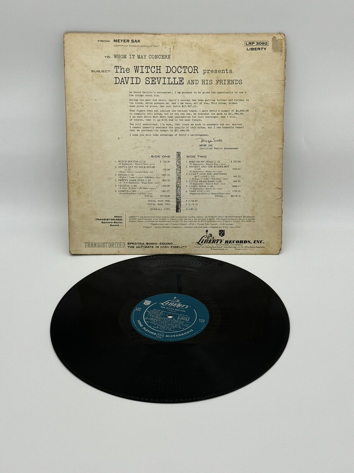 RARE LP David Seville...and his friends "The Witch Doctor" Liberty Mono LRP 3092