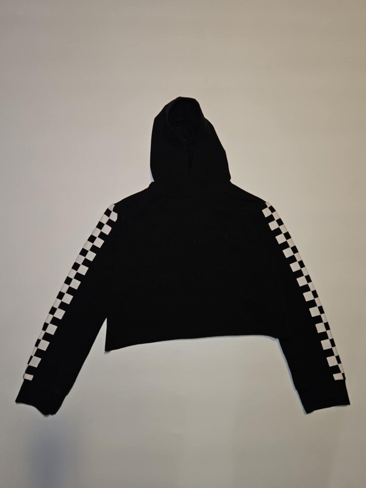 Girls black and white Tik Tok Check Hoodie