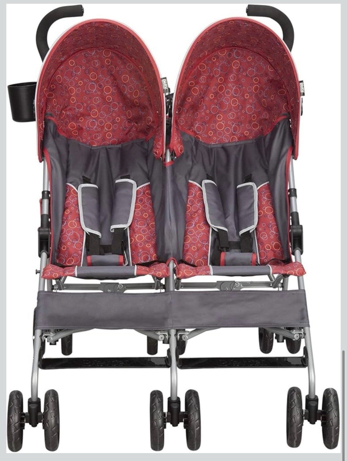 Grey Delta Children LX Side by Side Stroller - with Recline, Storage & Compact