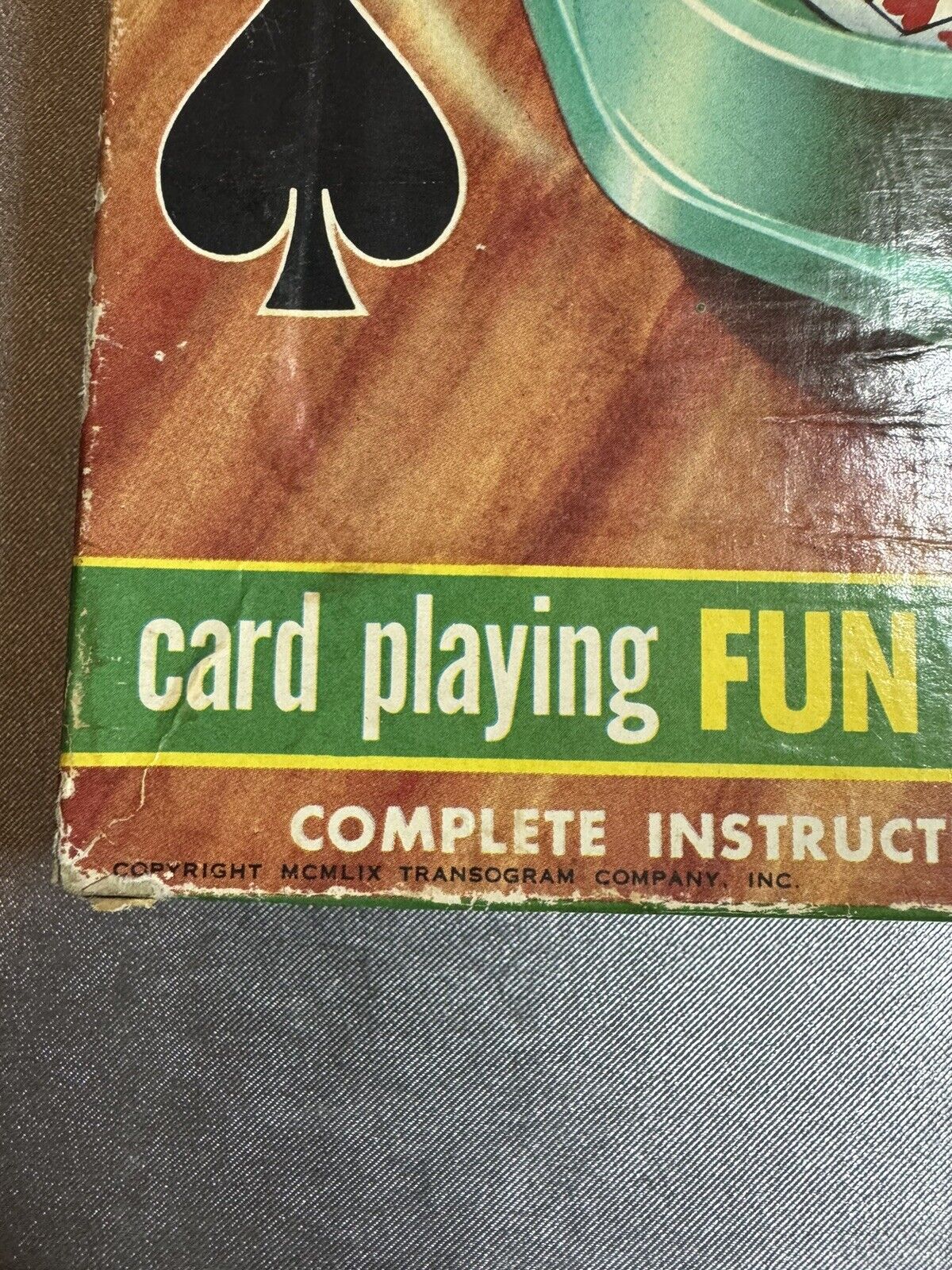 Vintage 1959 Transogram Michigan Rummy Ace Hi Horse Race Game Black Cat VGM