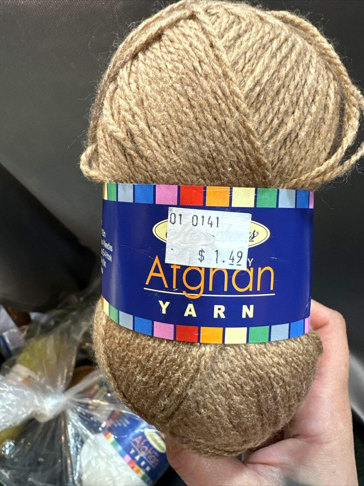 Herrschners 2 ply Afghan YARN mixed LOT of 6