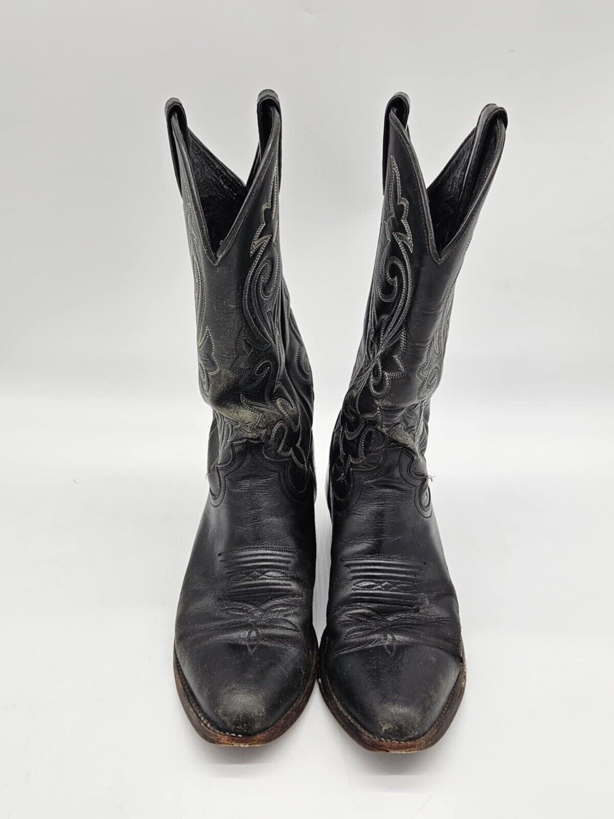 Justin Style 1409 Boots 8.5 EE Men's Western Cowboy Boot Buck Black London Calf