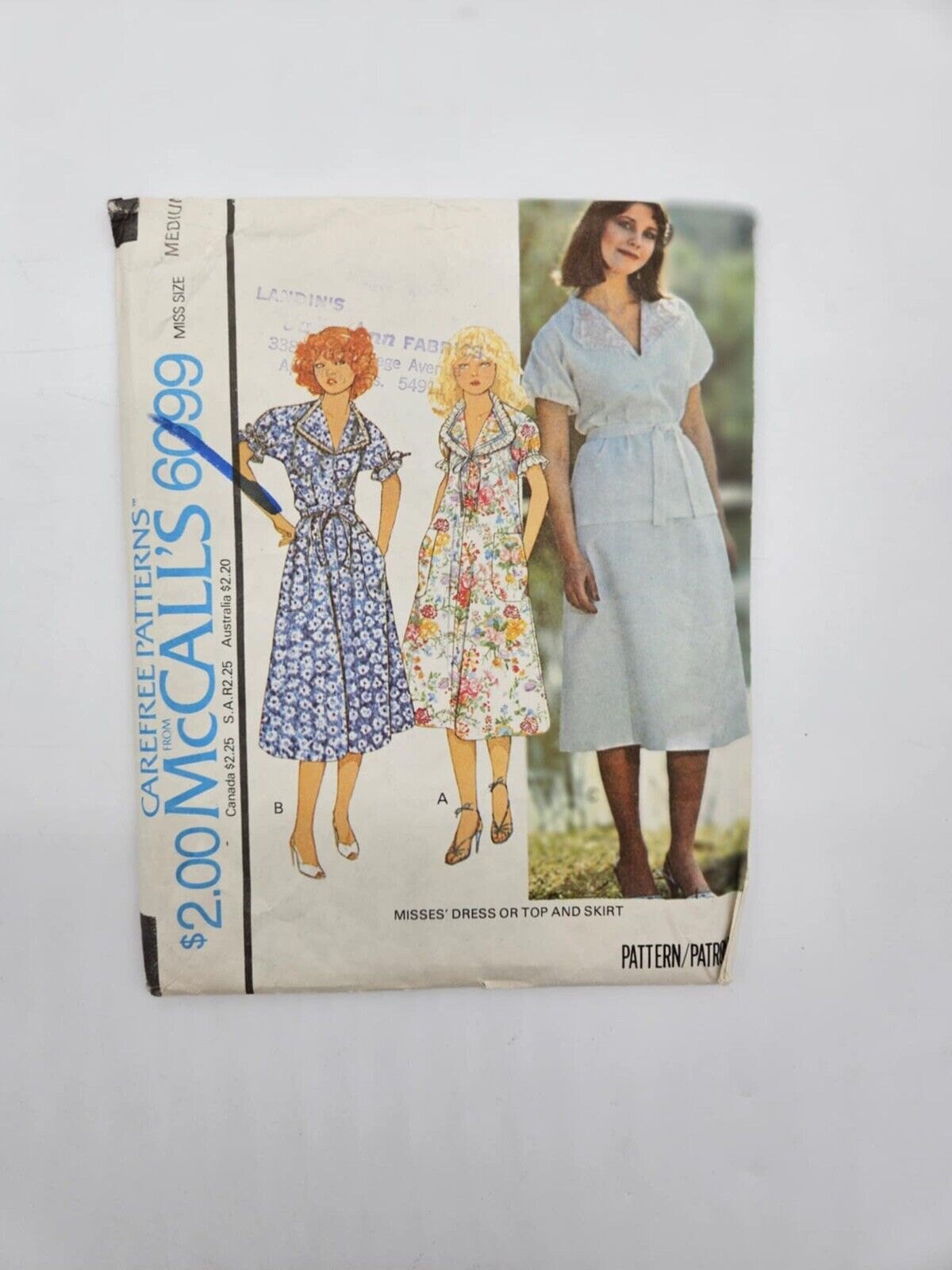 Vintage McCalls Sewing Career Patterns 6099 ~ Miss Sz Medium