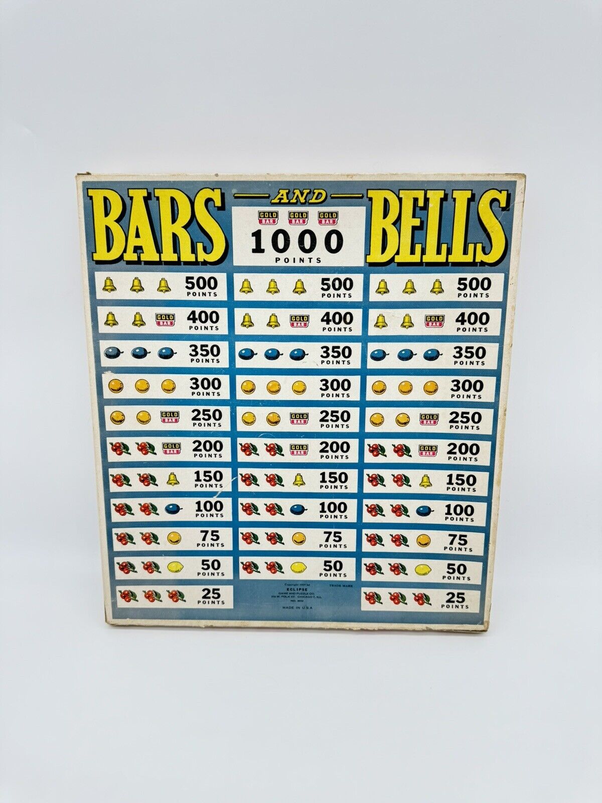 EXTREMELY RARE - 1950s Vintage Bars & Bells Game By Eclipse Game & Puzzle Co