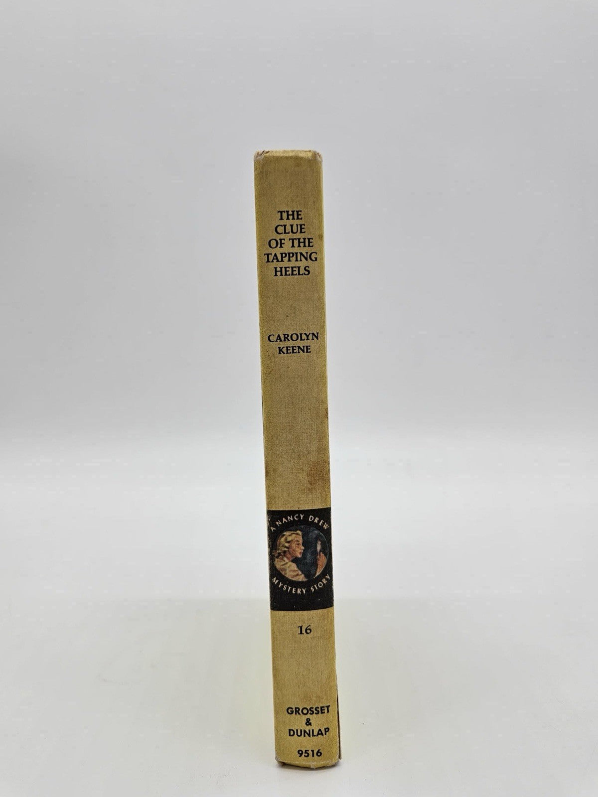 Vintage Nancy Drew #16 - Clue of the Tapping Heels - Yellow Matte -Carolyn Keene
