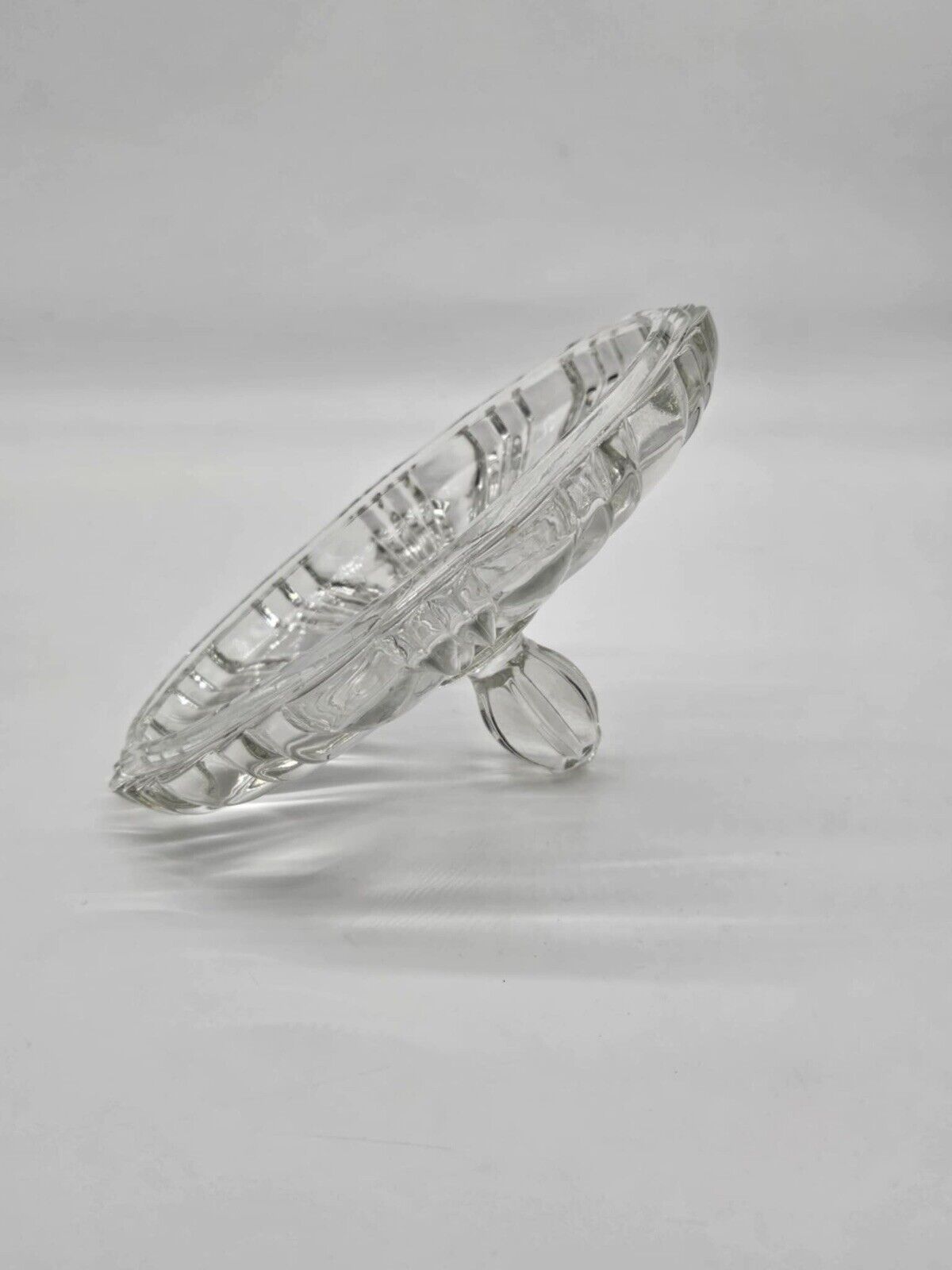 Vintage Anchor Hocking Clear Glass Spider Web Old Cafe Lidded Candy Nut Dish