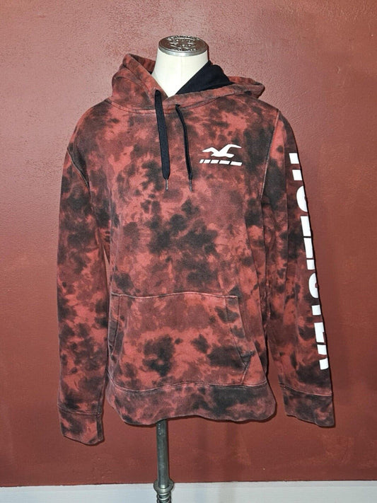 Hollister Men's Sweater Hoodie Pullover Red White Size L