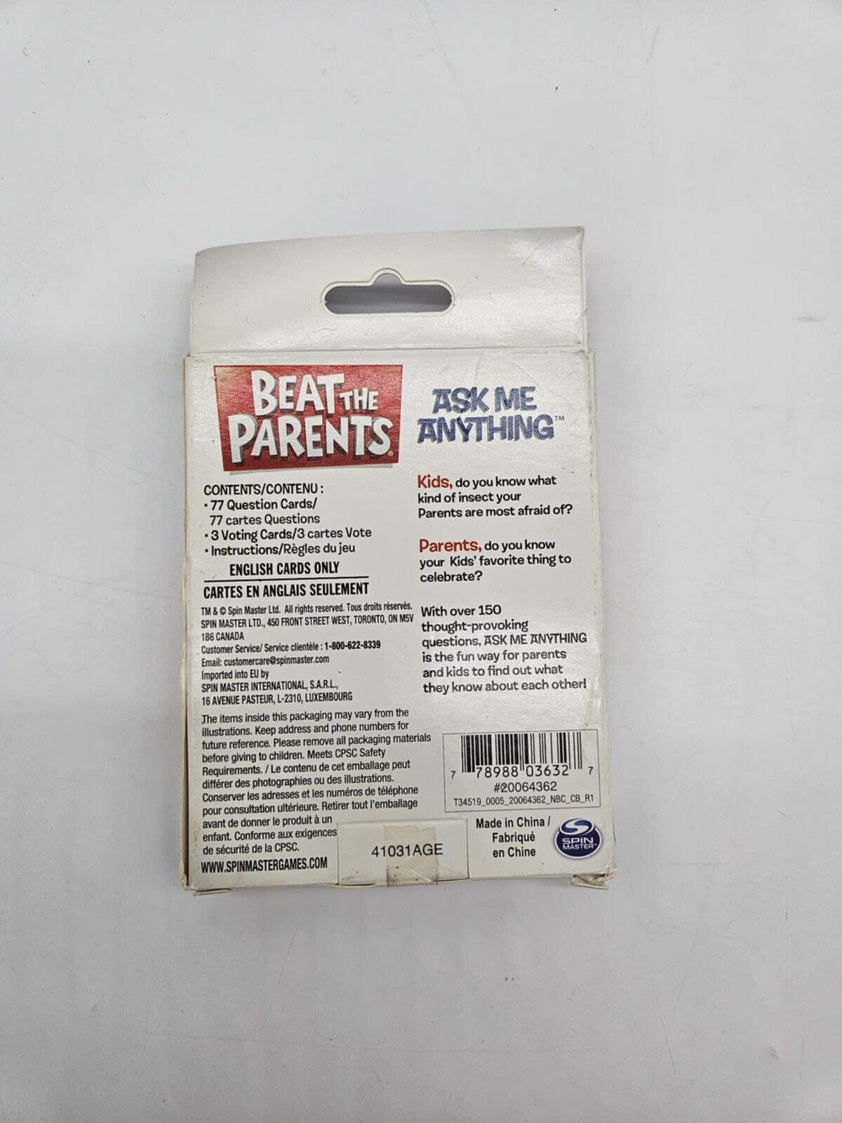 NEW Beat the Parents Card Game Ask Me Anything Kids Vs. Adults Game Night NIP