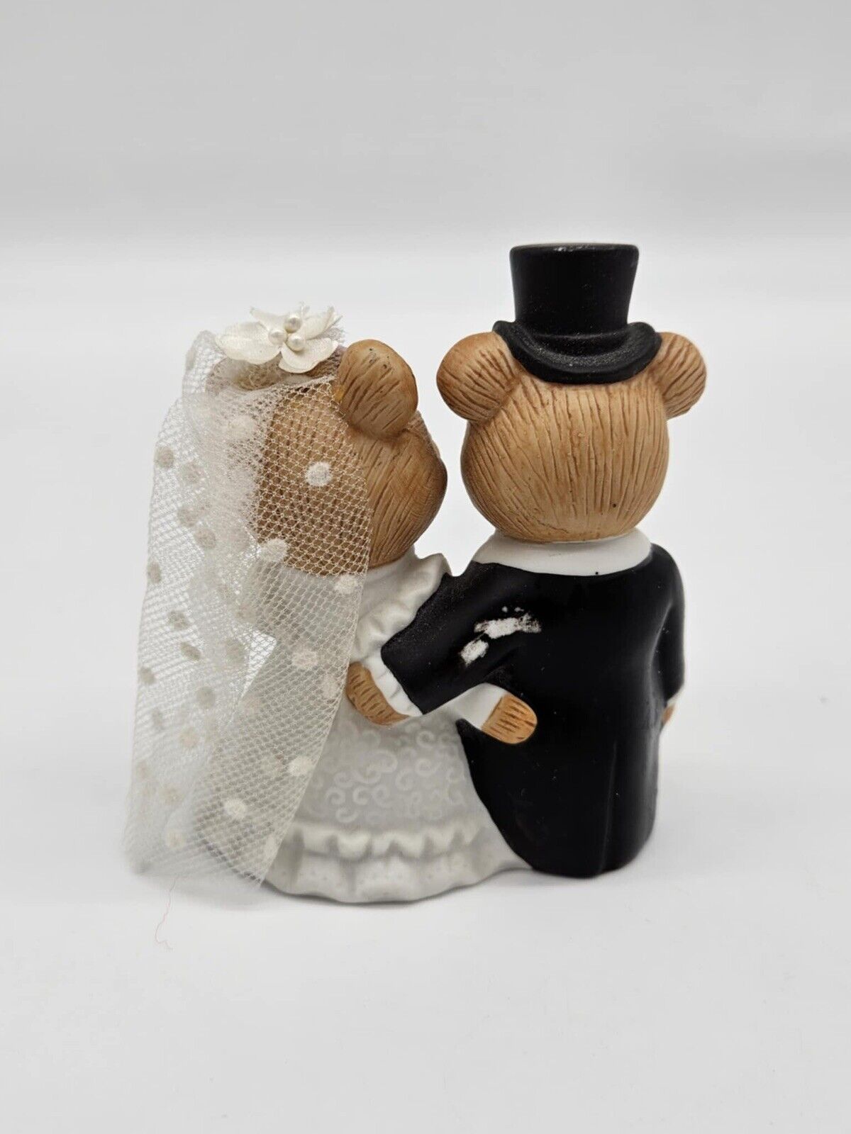 Homco Wedding Bears #1424 Bride & Groom Figurine Ceramic Porcelain Cake Topper