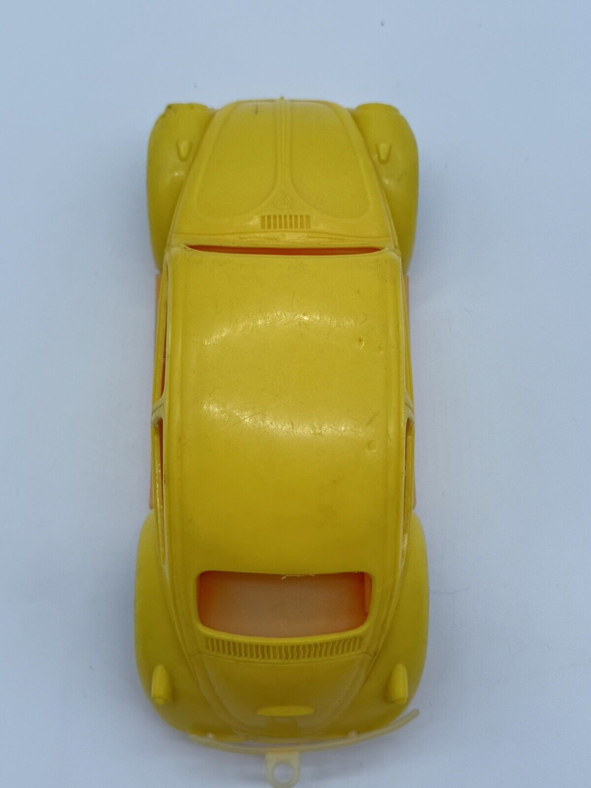 VINTAGE CAR VW BUG VOLSKWAGEN BEETLE PLASTIC TOY YELLOW Gay Toys USA 005
