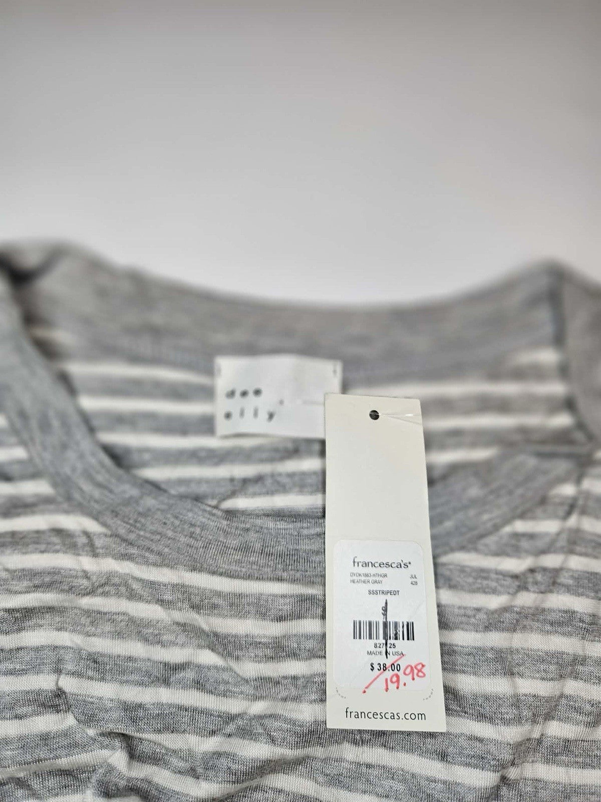 Francesca’s Gray & White Striped Tie-Front Dress Women’s Small