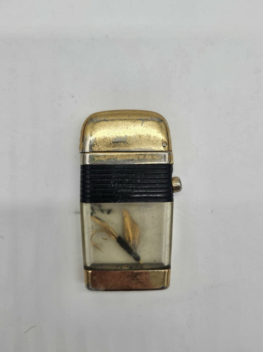 Vintage Scripto Vu Fishing Lure Black Band Cigarette Lighter