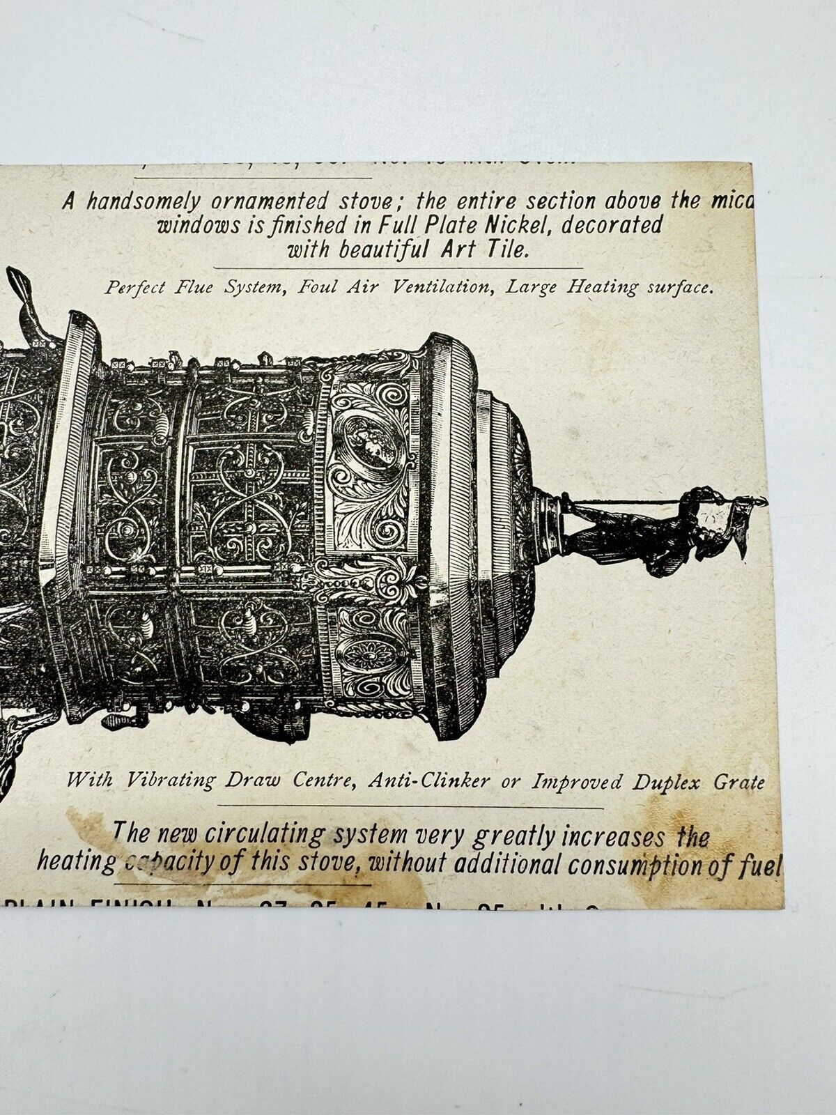 Vintage Grand Stoves Blond Curly Hair Girl Looking Off  Vict Antique Card c1880s