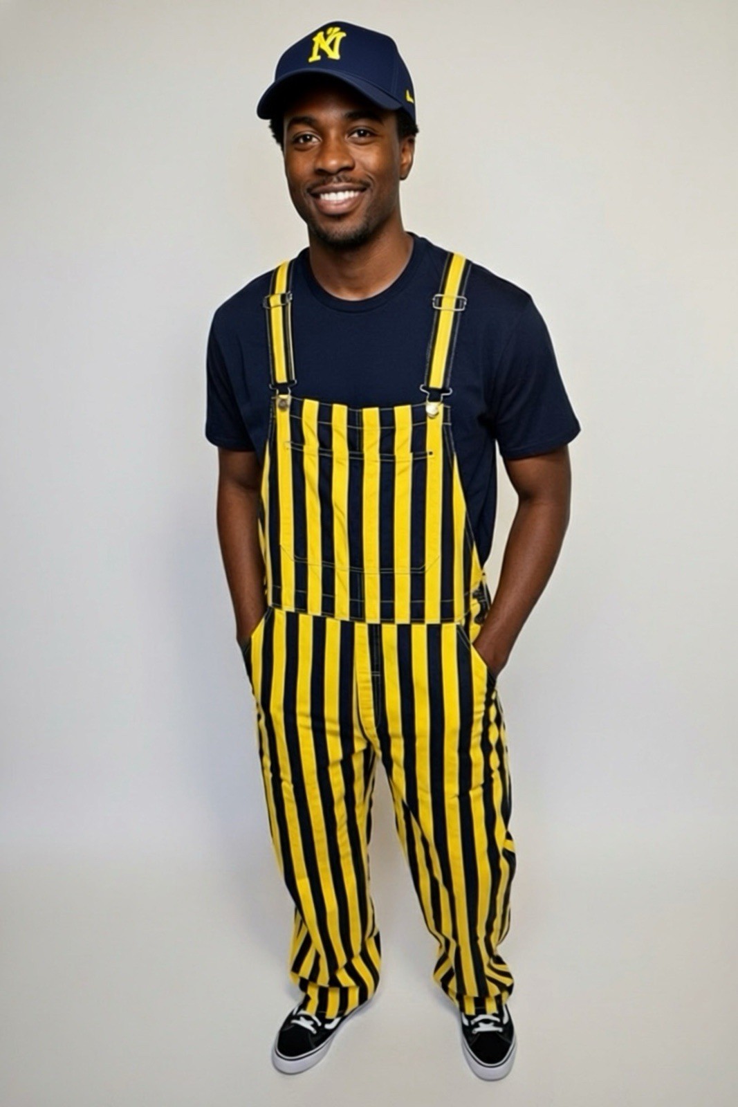 Game Bibs Overalls Mens XL Black & Yellow Stealers Game Day Bibs NWT