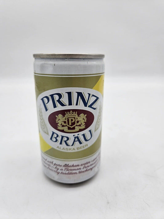 Prinz Brau Beer can, empty 12 oz, pull top can