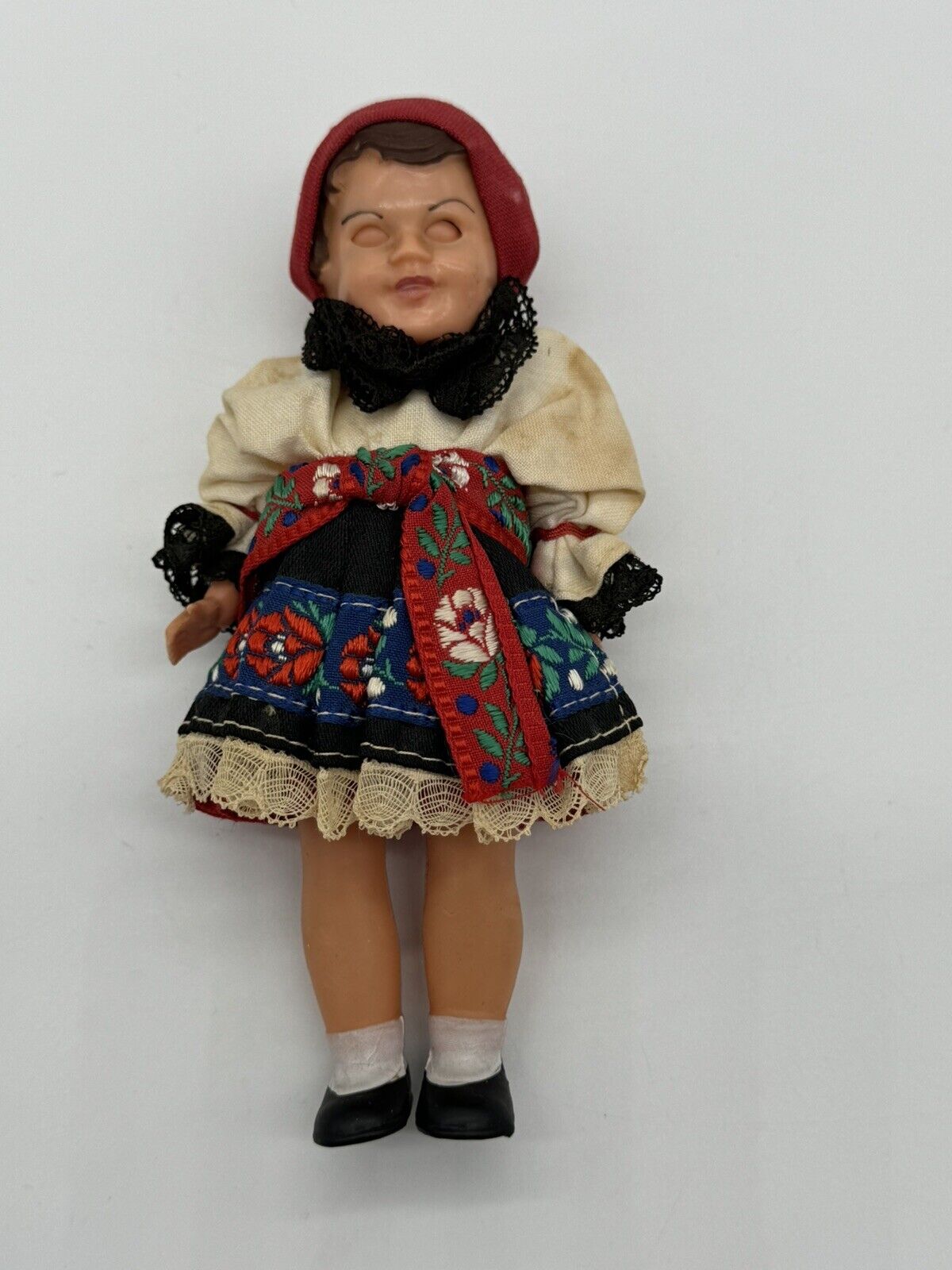 Czechoslovakia Doll Molded Plastic 6”