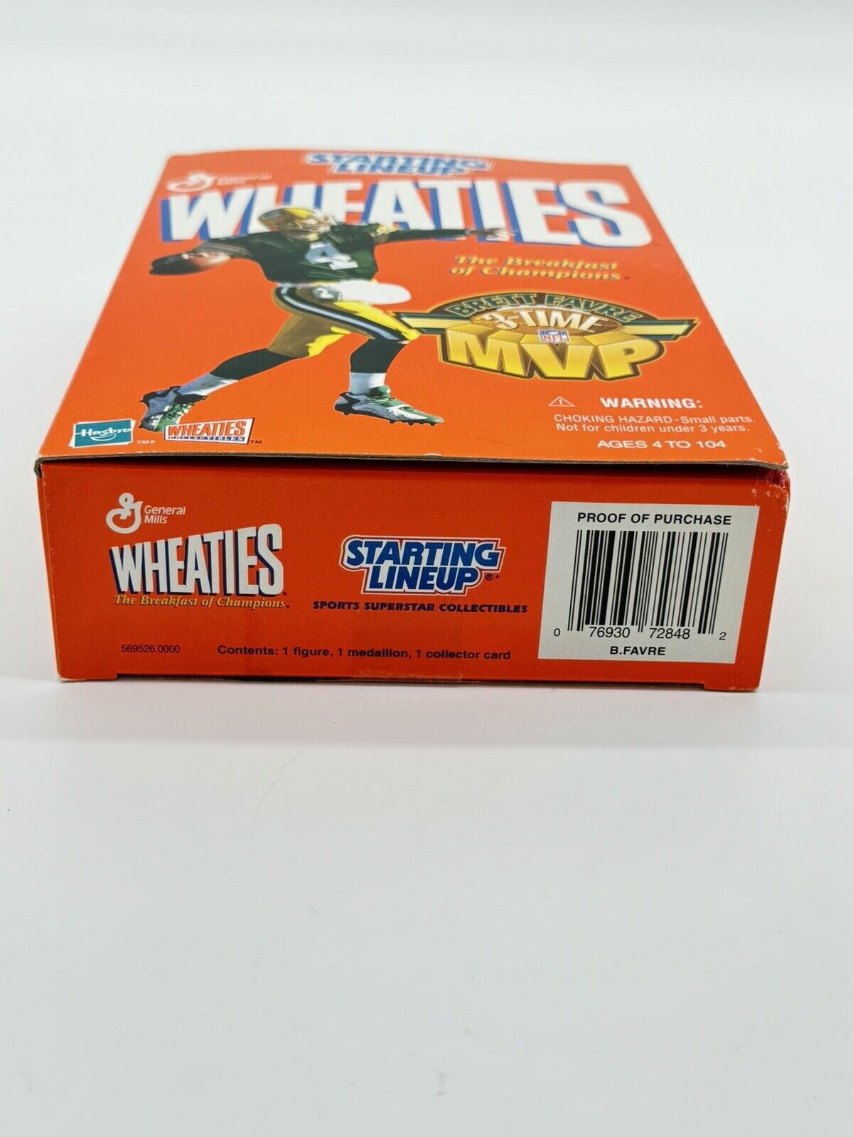 NFL Football Green Bay Packers Brett Favre Starting Lineup Figure Wheaties Box