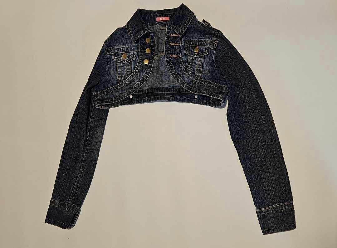 Lalo Denim Bolero Jacket Women's Stone Wash Blue Size M