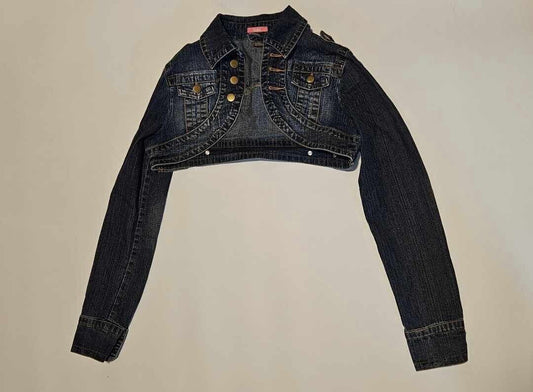 Lalo Denim Bolero Jacket Women's Stone Wash Blue Size M