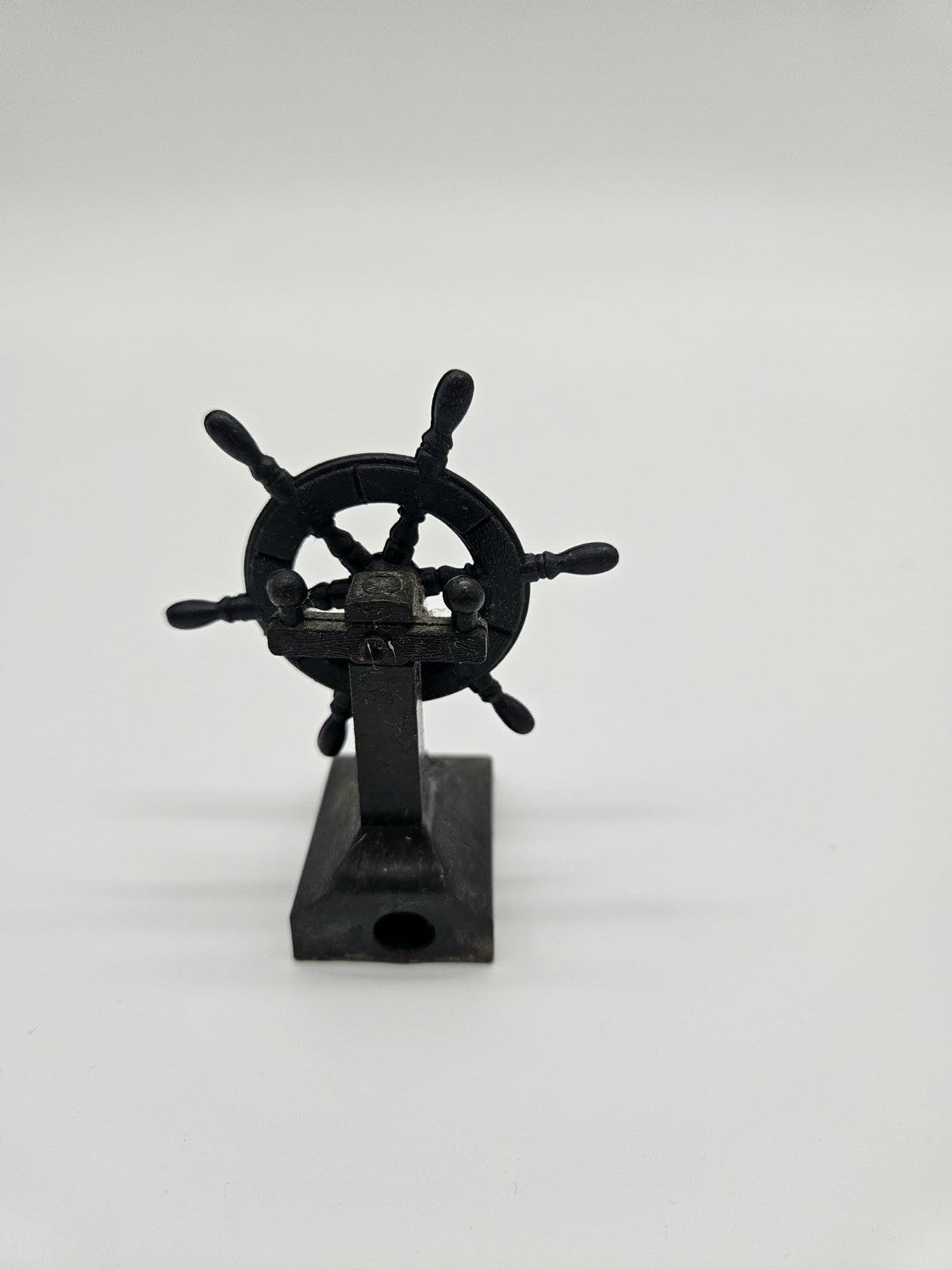 Miniature Pencil Sharpener Die Cast Metal SHIP WHEEL Copper Finish Vintage HELM