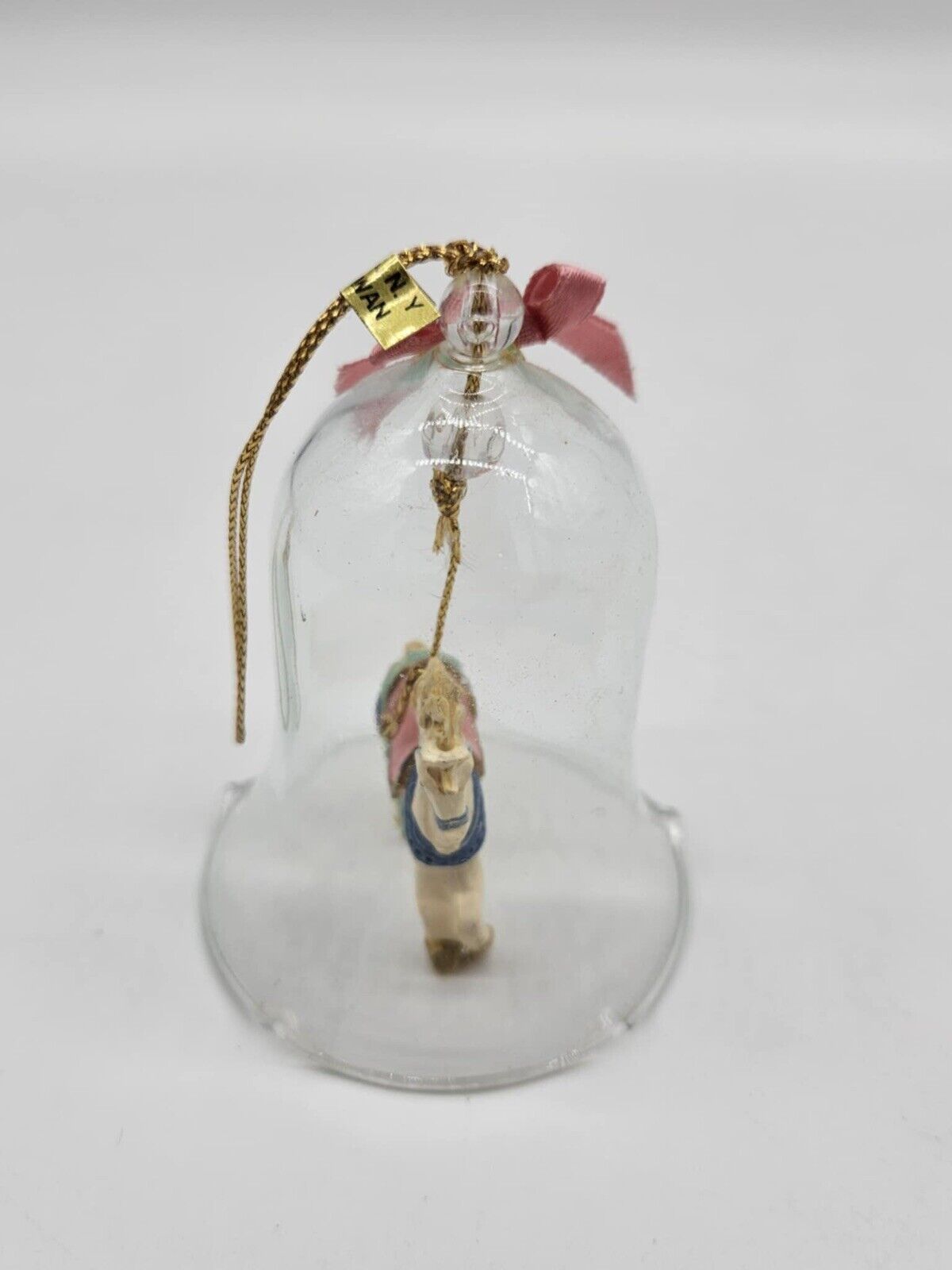 Vintage Carrousel Bell Glass Christmas Ornament Carousel Horse