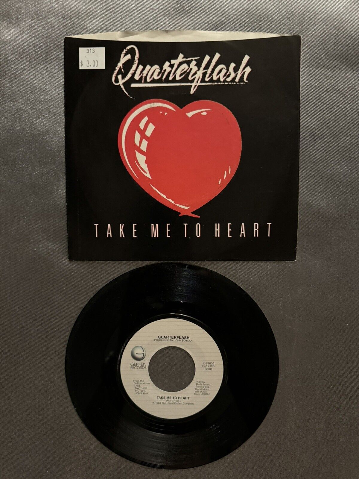 Quarterflash Take Me To Heart / Nowhere Left To Hide 45 RPM Geffen 1983 VG FS
