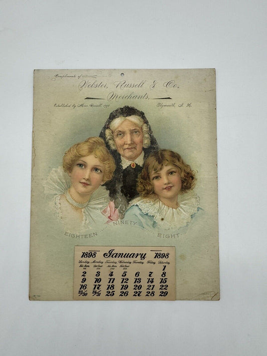 1887 Scotts Palister. Pussell & Co. Calendar Grandmother w/ Children advertising