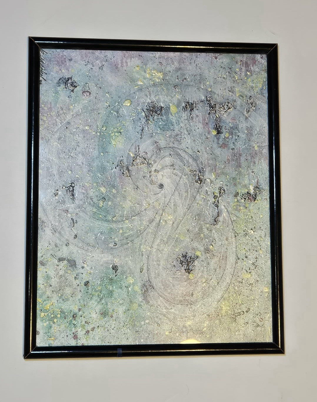 Vintage Abstract Mixed Media Textured Framed Original Painting Signed 16x20