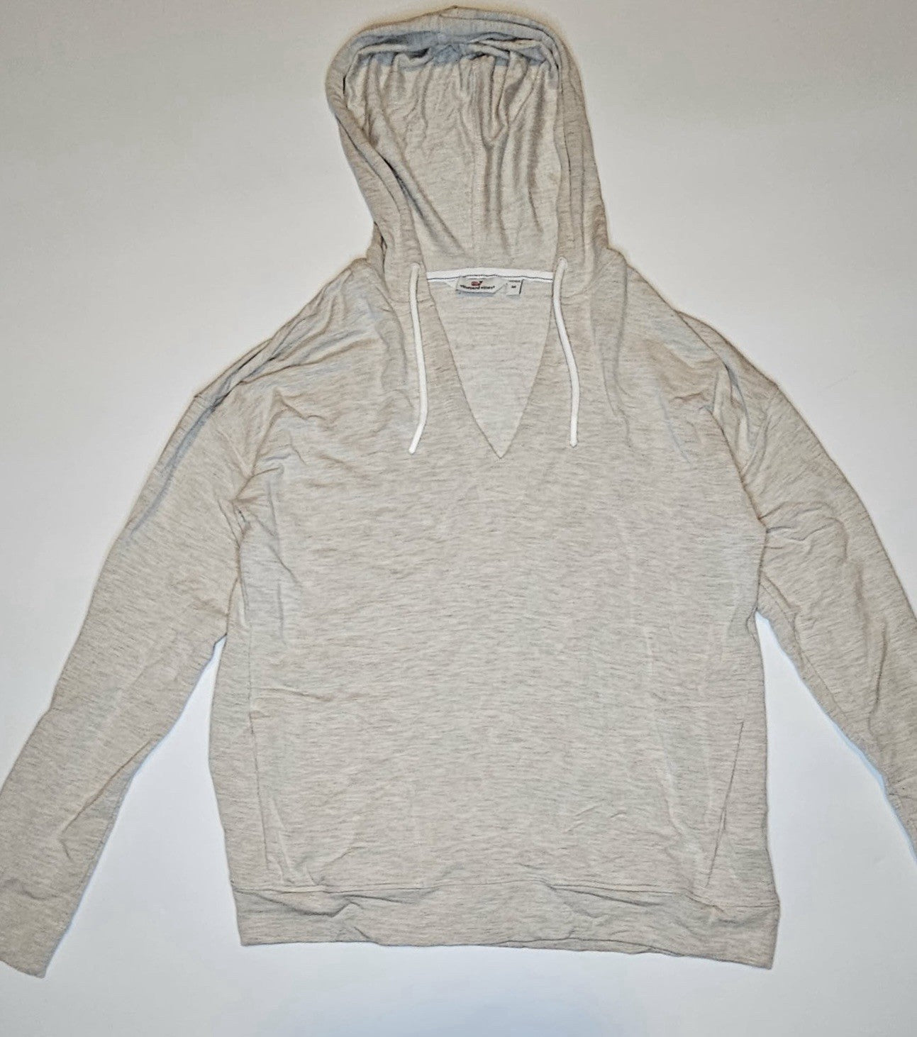 Vineyard Vines Women’s Hoodie Lightweight V-Neck Pullover Beige Size M