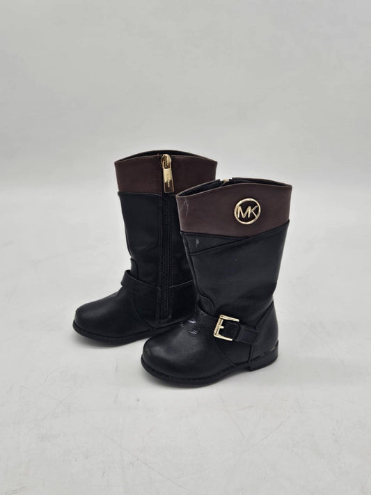 Michael Kors Joslyn Girls Knee High Black Brown Boots Size 5