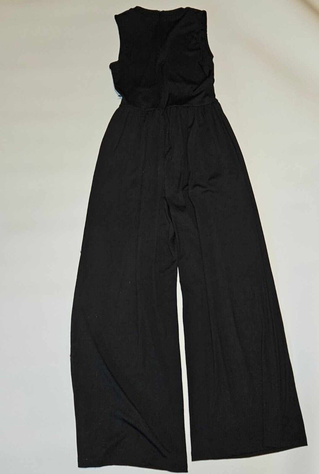 Cider Jumpsuit Black Womens Size M Solid Sleeveless Wide Leg Ribbed