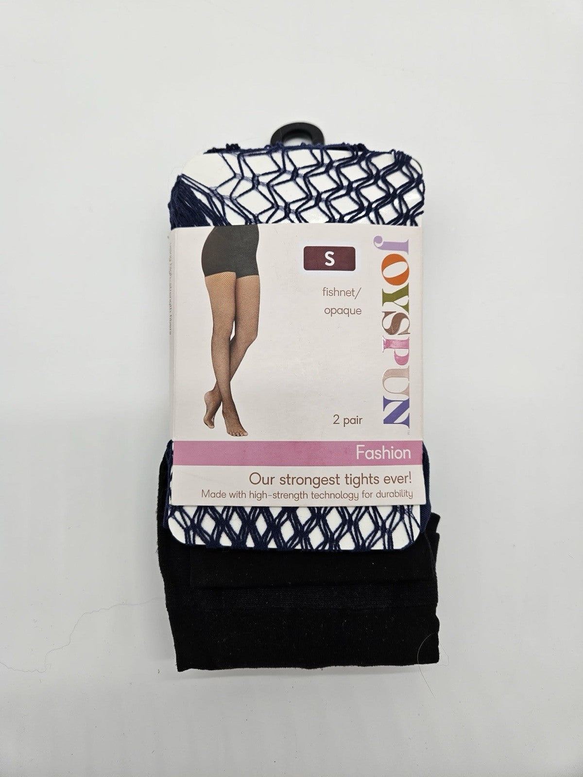 Joyspun Women’s Fishnet & Opaque Tights 2 Pack Size Small