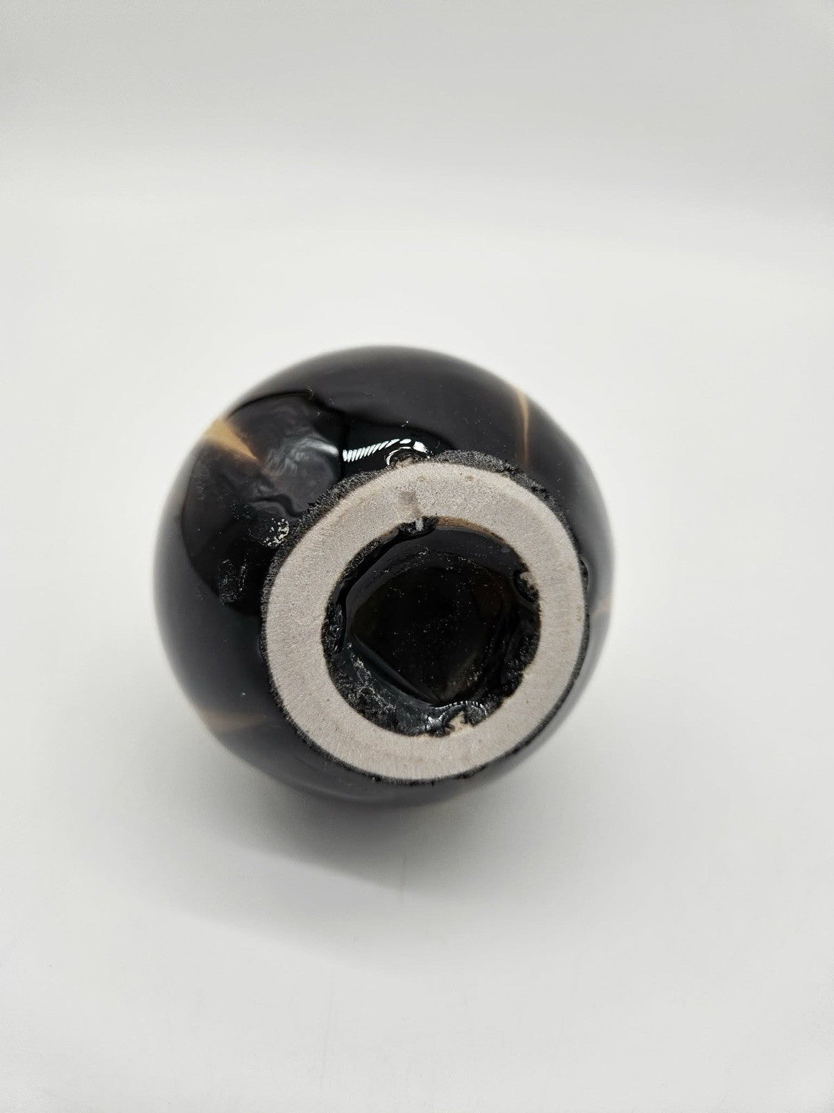 Small Stoneware Bud Vase with Beaded Charm “Serenity”