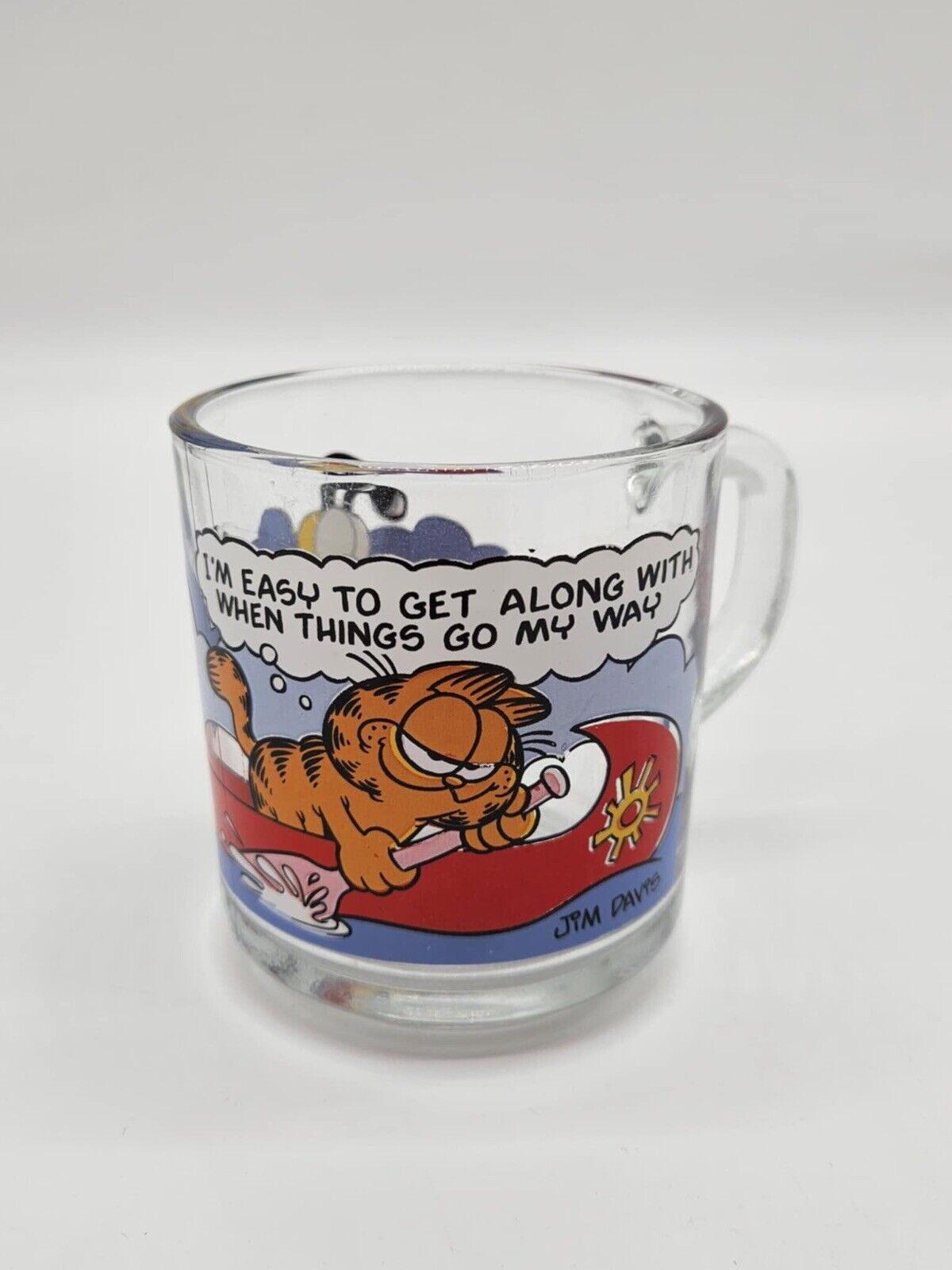 Set of 5 Vintage 1978 McDonald's Garfield Clear Comic Cups Mugs RARE