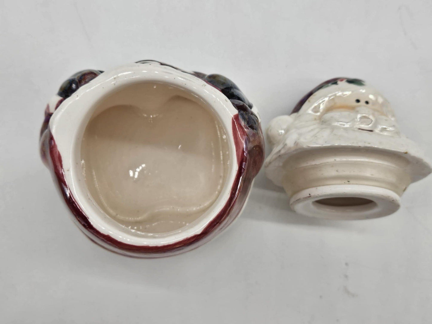 Iridescent Porcelain Santa Claus Candy Jar