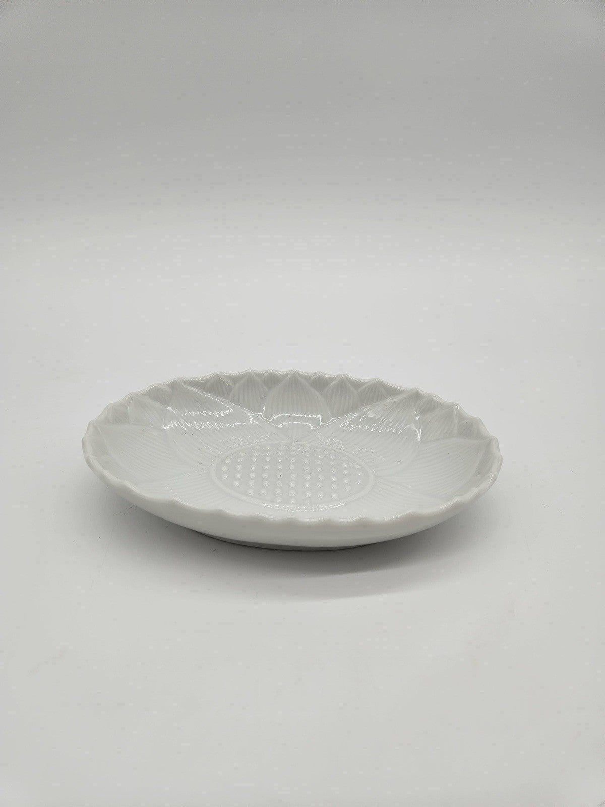 Vintage Milk Glass Deviled Egg Plate Oval Scalloped Edge