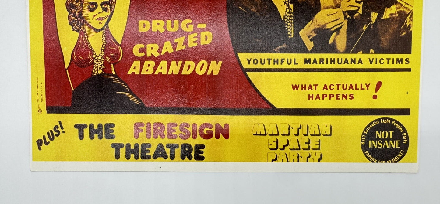 Original Reefer Madness R1972 U.S. Vintage Mini Poster MINT JB01