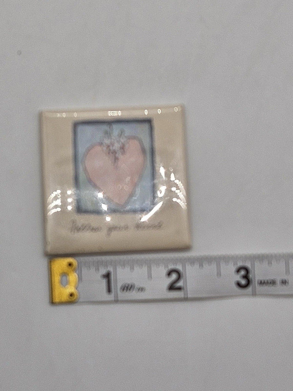 Vintage Heart Tile Fridge Magnet Follow Your Heart Ceramic