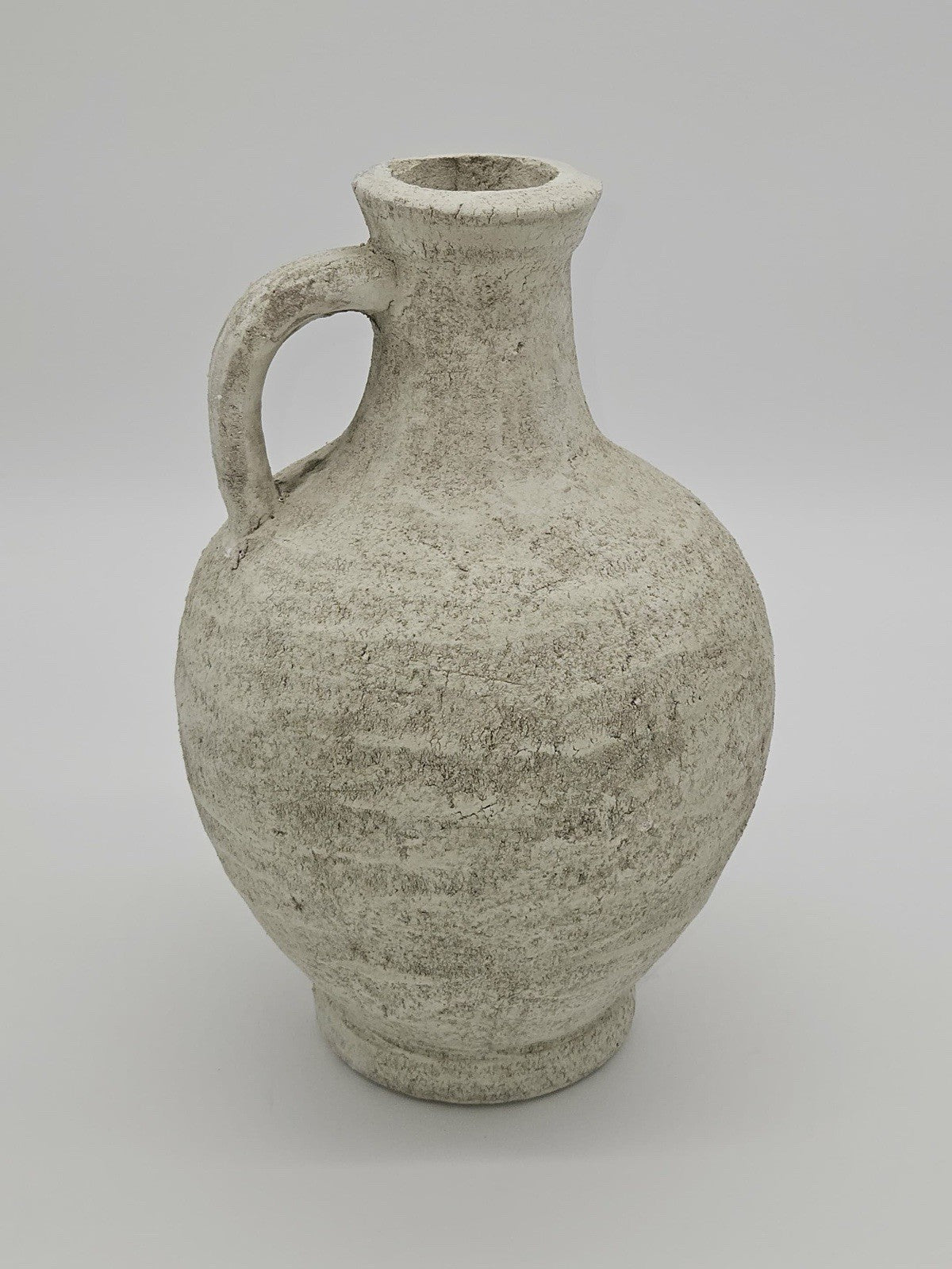 Ceramic Rustic Farmhouse Vase8.25 Inch Vase With Handleneutral Clay P