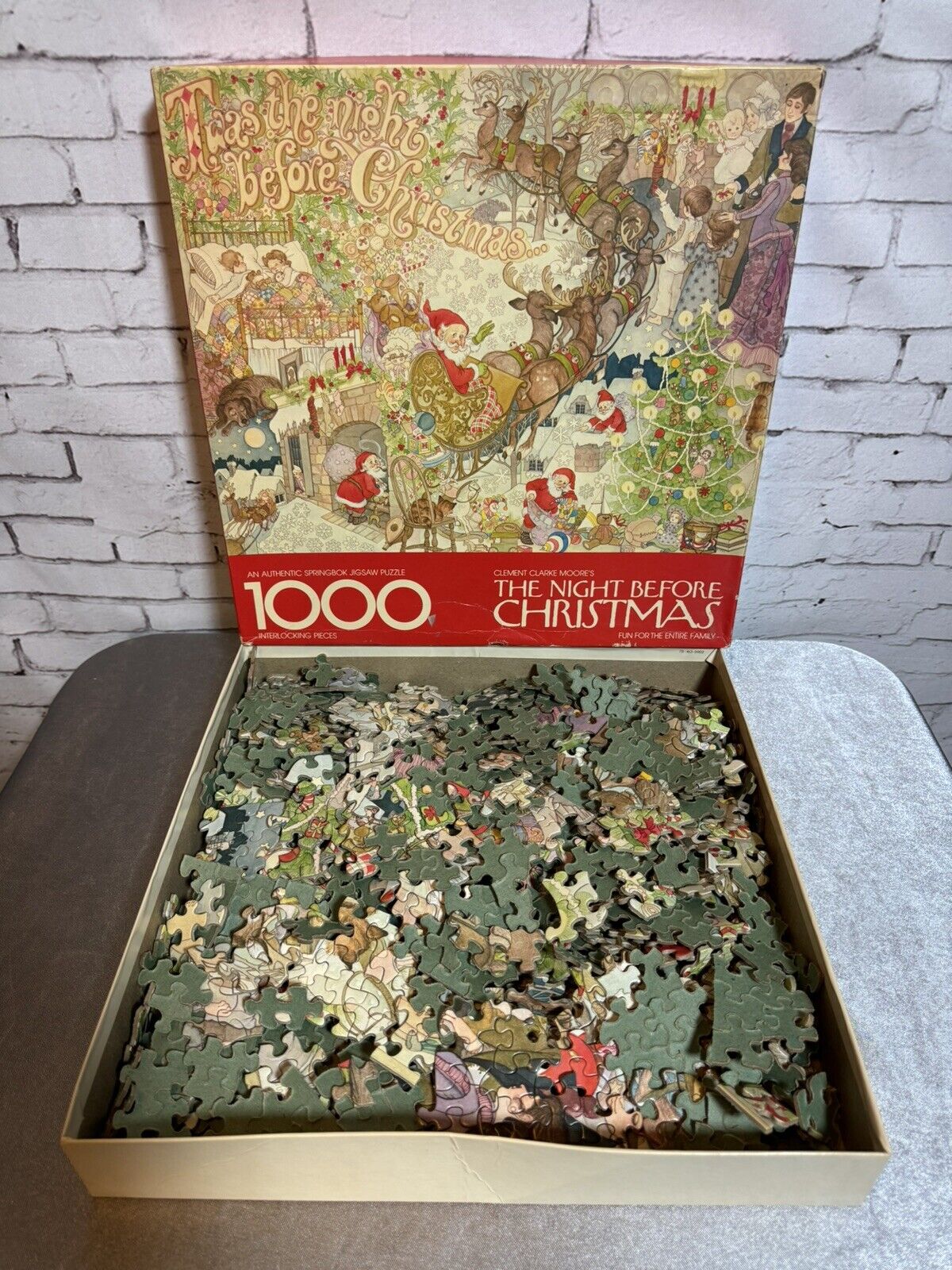 Clement Clarke Moore Twas The Night Before Christmas VTG 1975 Springbok Puzzle
