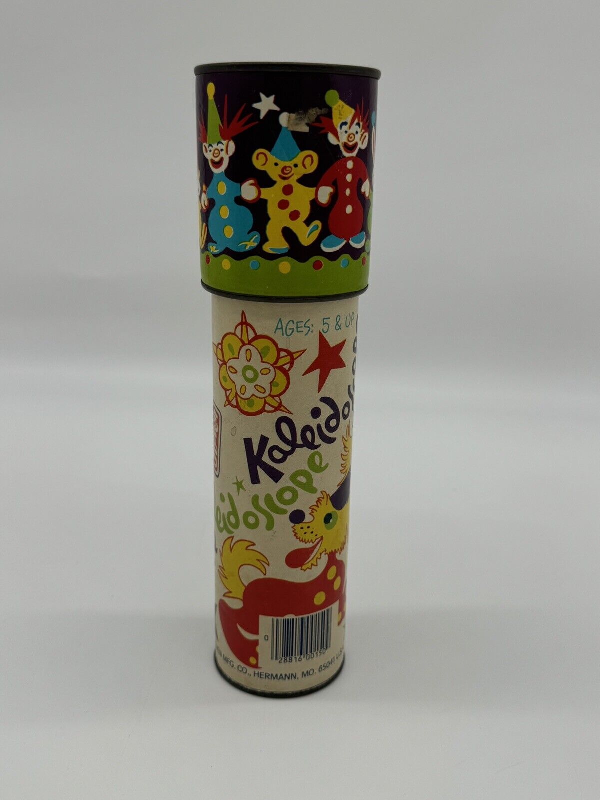 Vintage Kaleidoscope by Steven - No. 150 Child's Toy with Clowns 1980 Works 9''
