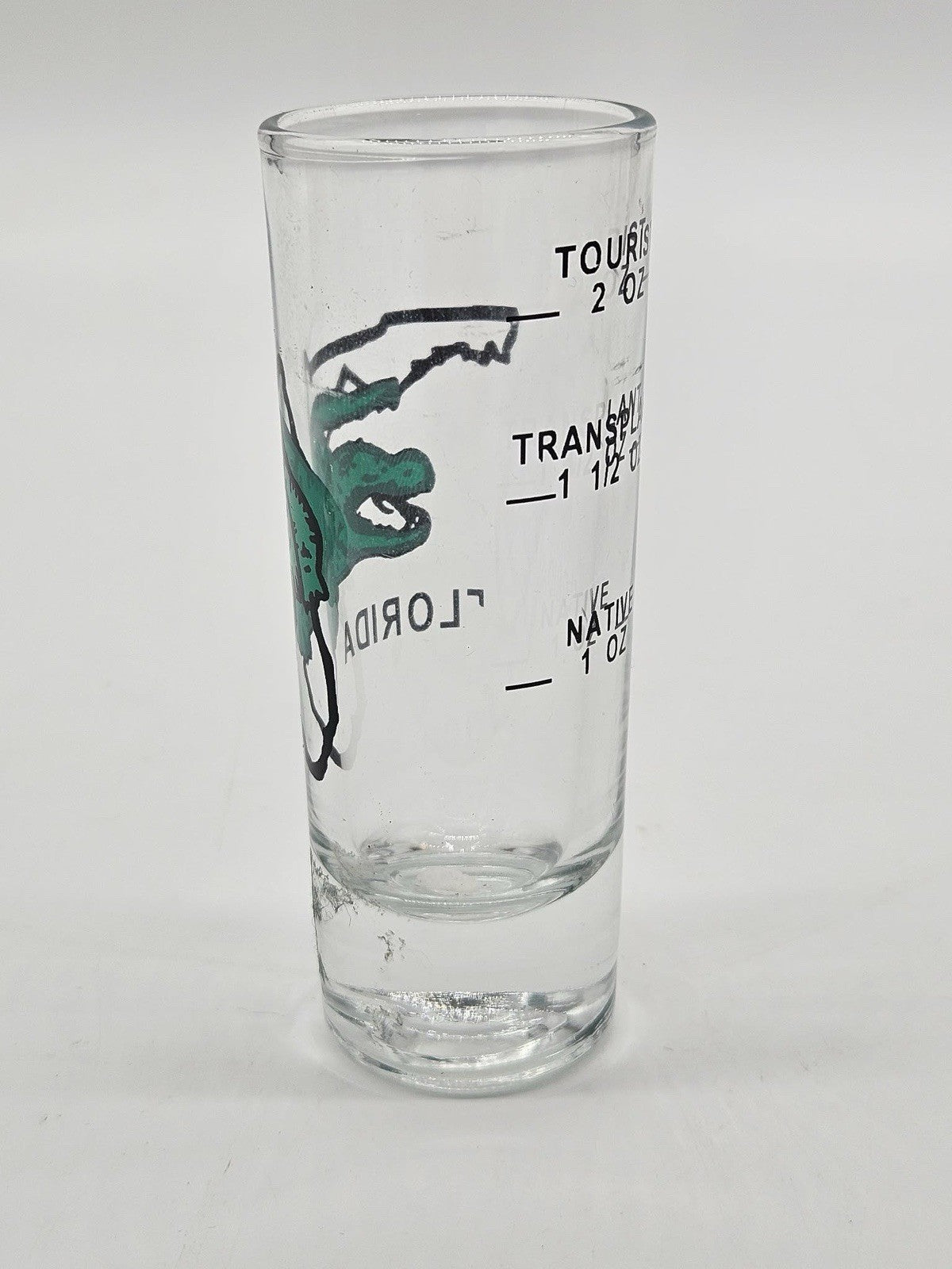 Vintage Florida Alligator Tourist Transplant Native Shot Glass 4"