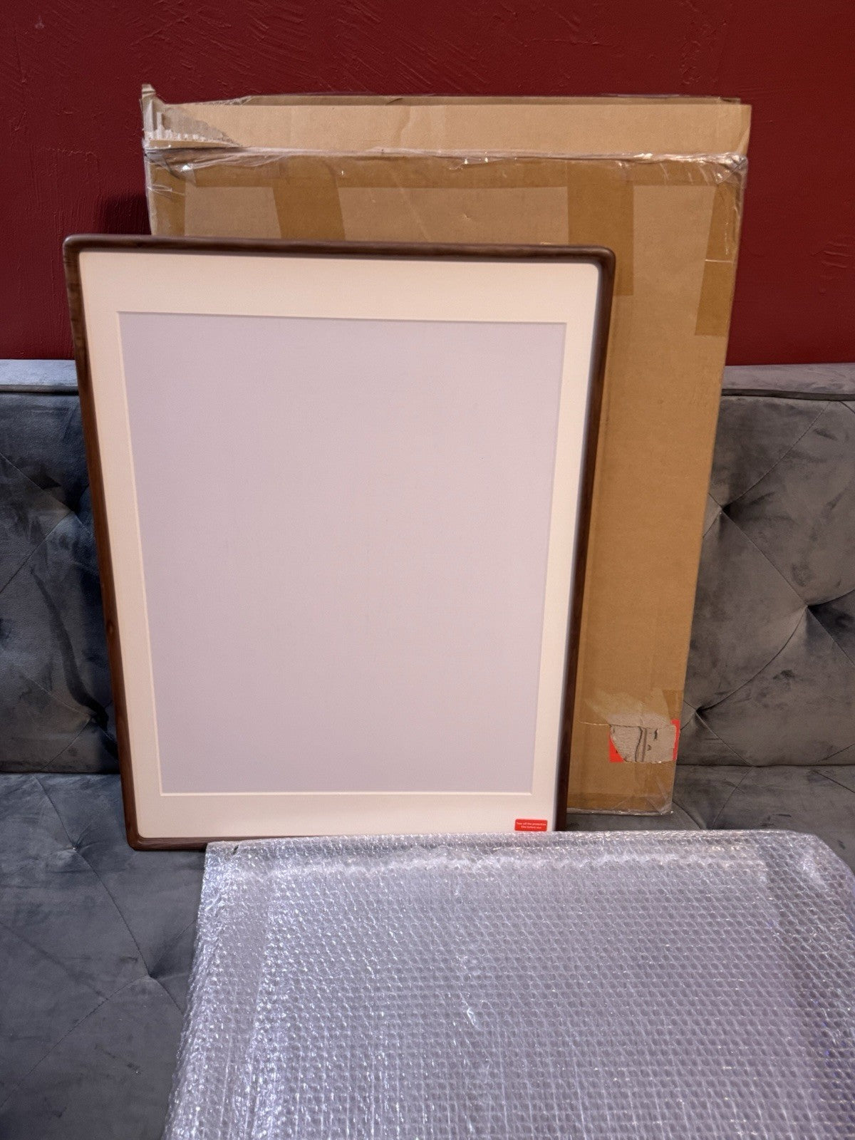 New 17” X 24” Solid Wood Frame w/ Hard Plastic Backing *NICE*