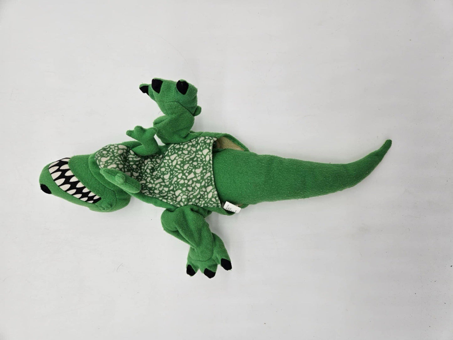 Vintage 1995 Burger King Toy Story Rex Green Dinosaur Hand Puppet 15”