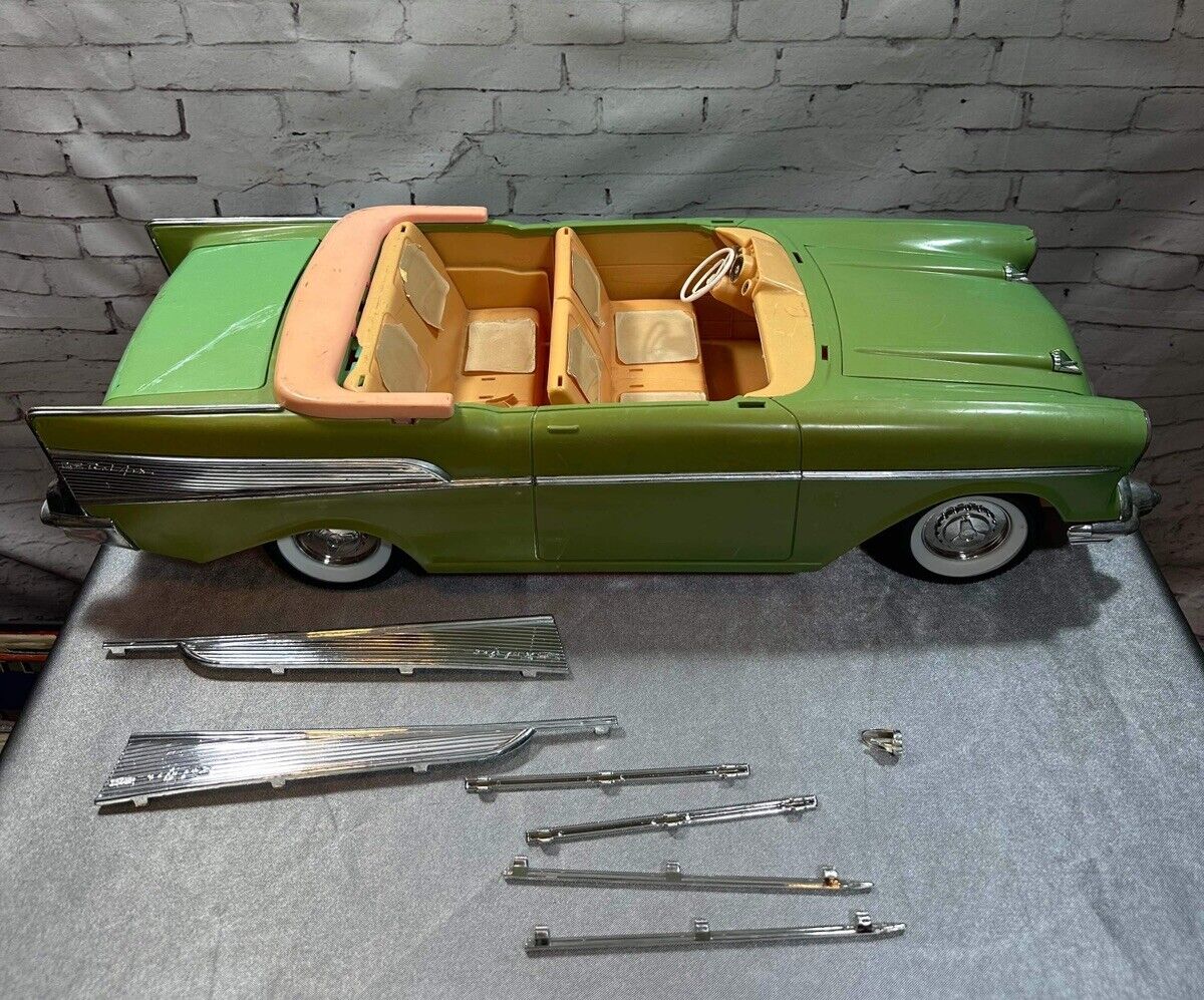 VINTAGE BARBIE RARE GREEN  1957 CHEVY BEL AIR CONVERTIBLE  *Incomplete w/ Xtras*