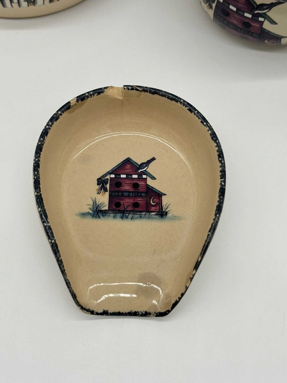 Home And Garden Party Birdhouse Stoneware Cookie Jar, 2 Bowls & Utensil Holder