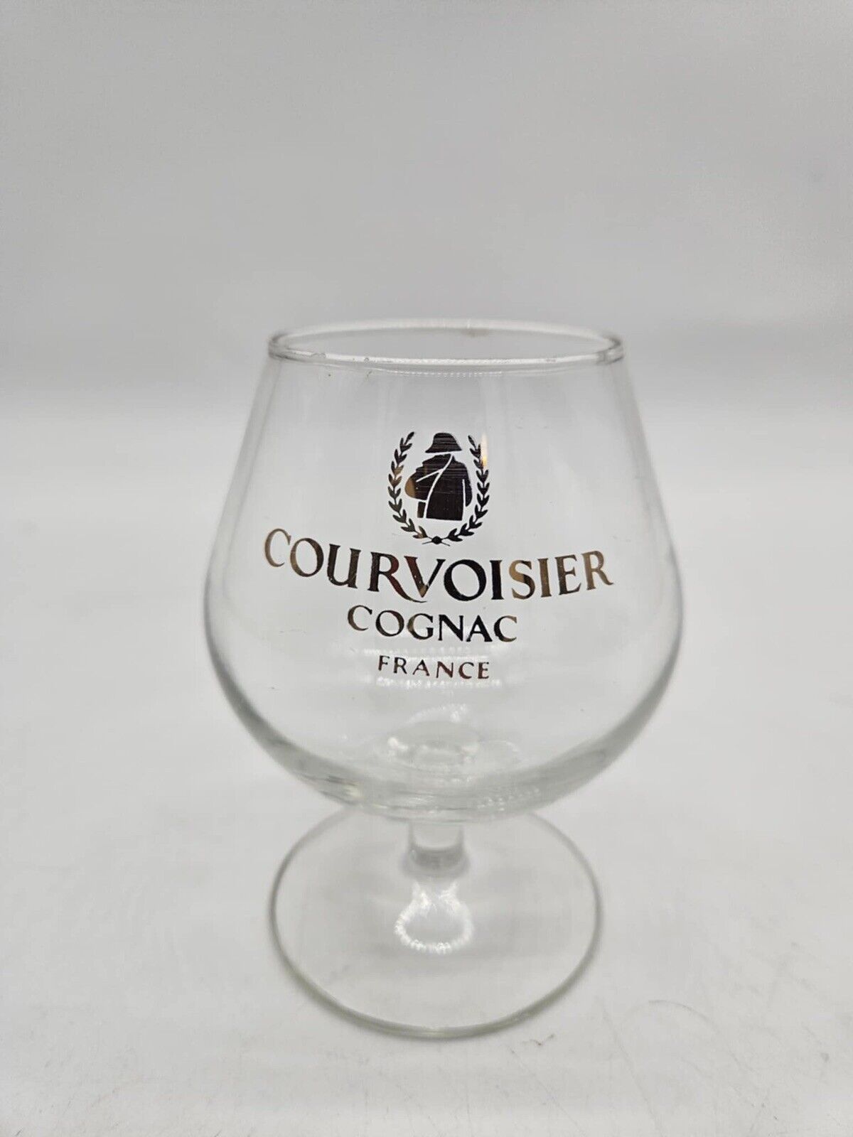Courvoisier Le Cognac De Napoleon France Stem Glass Gold Logo Snifter
